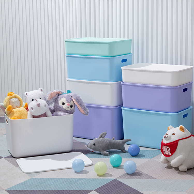 5件套简约风格收纳盒 家用玩具宿舍收纳盒带盖